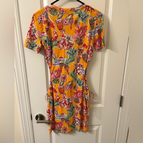 NWT Zara Orange Yellow Sundress Mini Casual - Picture 2 of 6